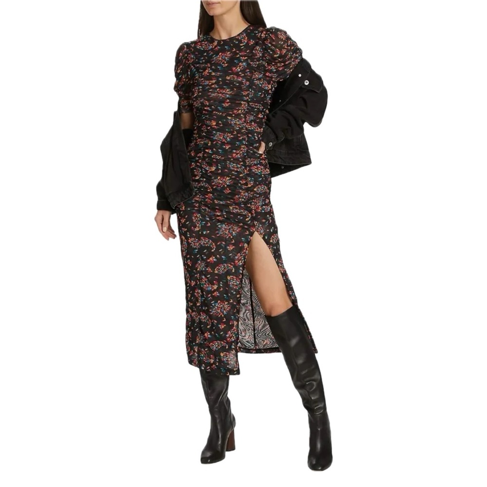 Free People | Briella Ruched Printed Midi Dress NWT - Picture 2 of 15